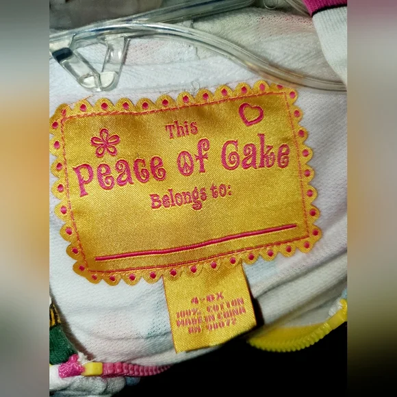 Peace Of Cake Colorful Kids Hoodie NWT Size: 4-6X - Picture 7 of 7